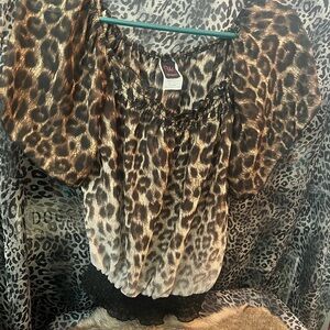 Wrapper Leopard Print Blouse